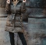 Öves steppelt télikabát khaki – Hosszított női télikabát – Innova Fashion – 4. kép
